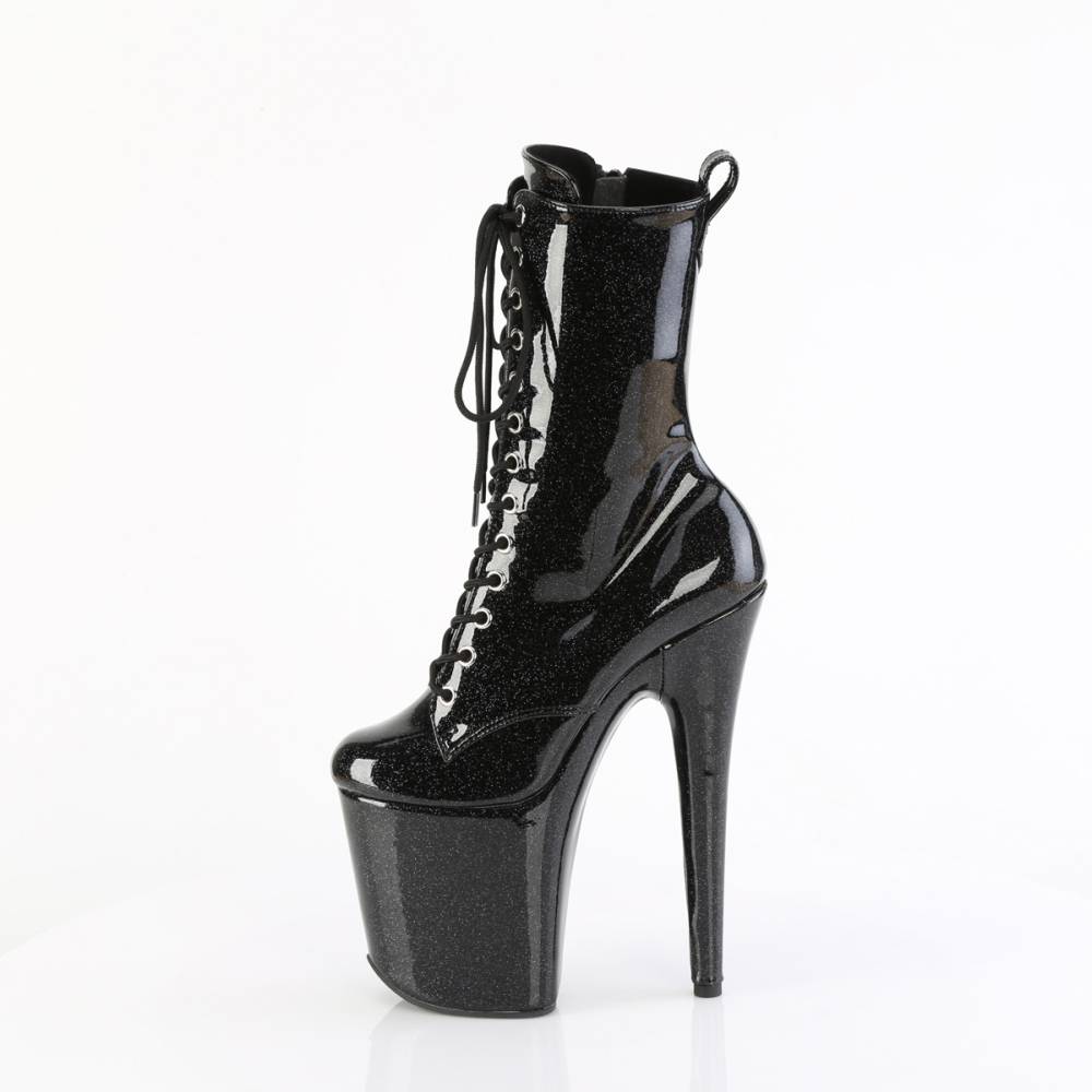 Pleaser - FLAMINGO-1040GP Bottes de plate-forme, Pole dance chaussures - Noir
